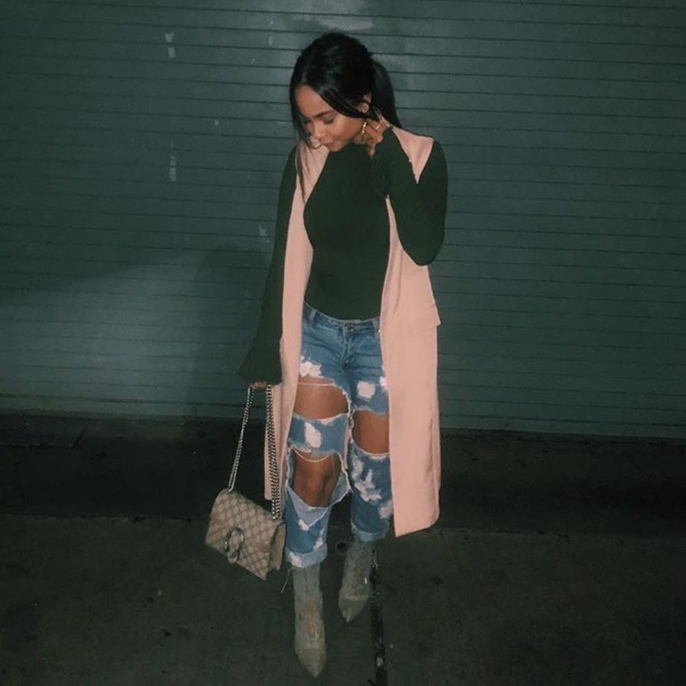 Cream / nude duster lightweight vest